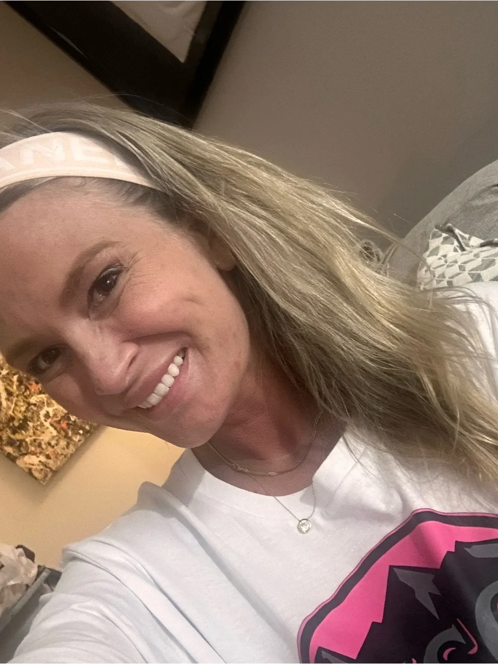 Fashion Jewelry Pink Logo Elastic Headband with Black Logo Scrunchie